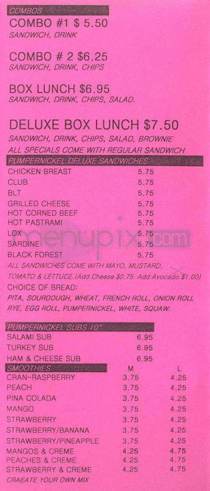 Pumpernickel Delicatessen - Pasadena, CA menu_pic