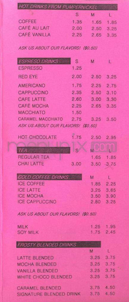 Pumpernickel Delicatessen - Pasadena, CA menu_pic