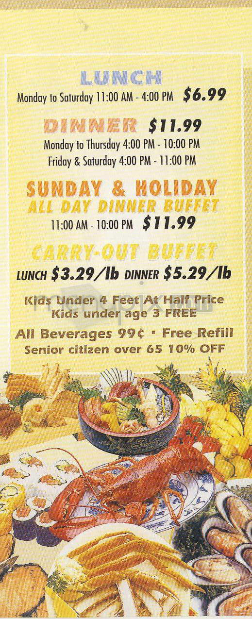 QQ Buffet & Grill - Glendale, CA menu_pic