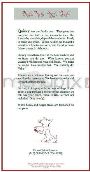 Quincy's Barbecue - Encino, CA menu_pic