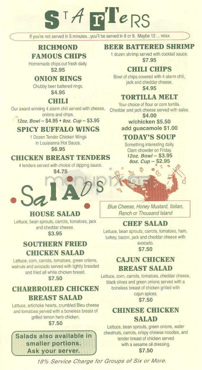 Richmond Bar & Grill - El Segundo, CA menu_pic