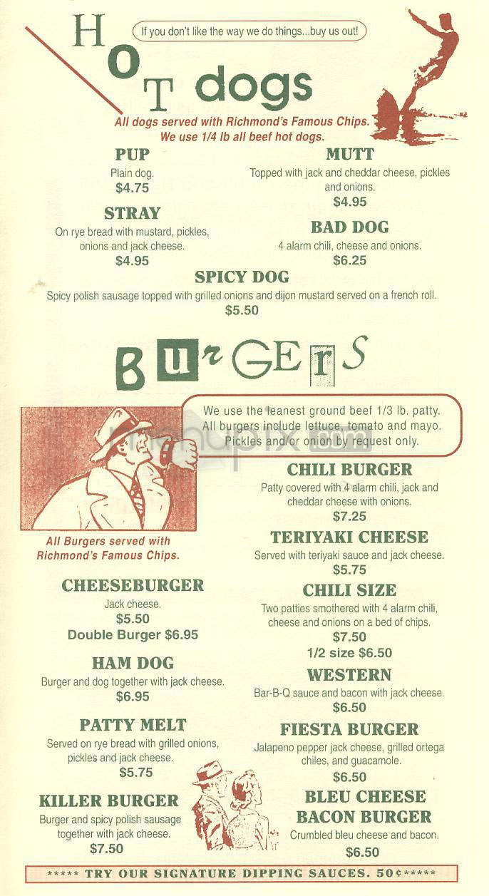 Richmond Bar & Grill - El Segundo, CA menu_pic