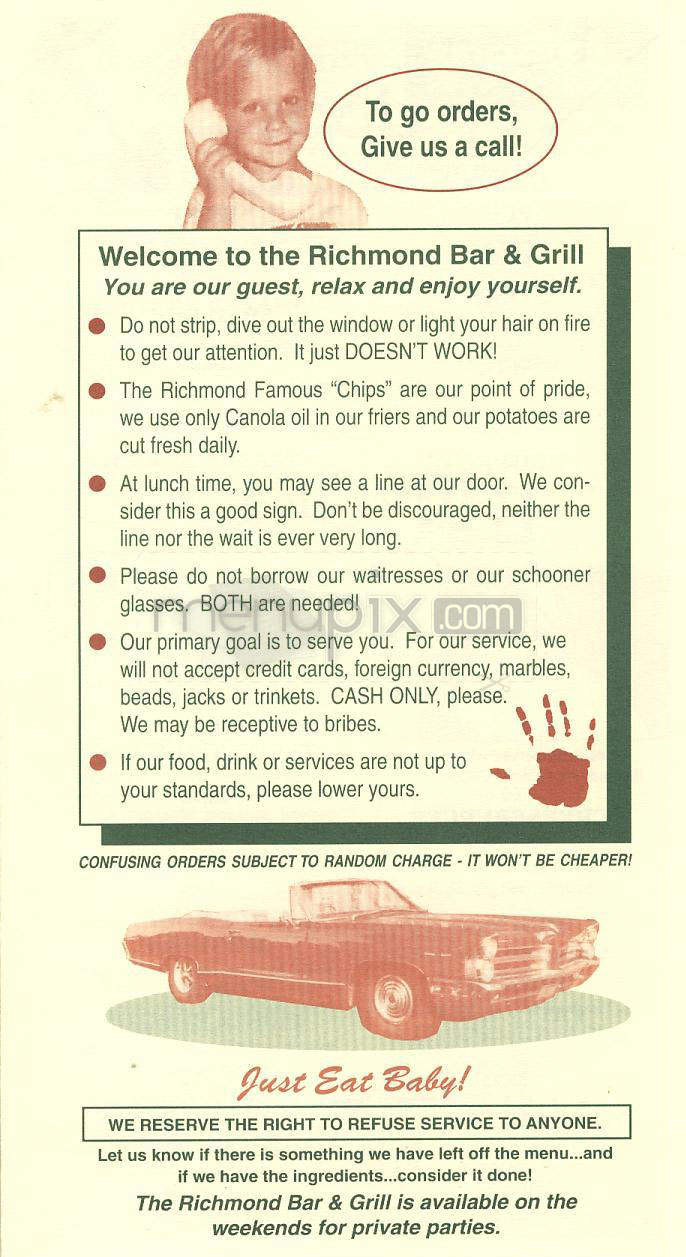 Richmond Bar & Grill - El Segundo, CA menu_pic