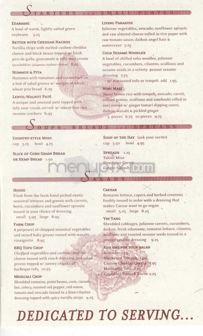 Real Food Daily - Los Angeles, CA menu_pic