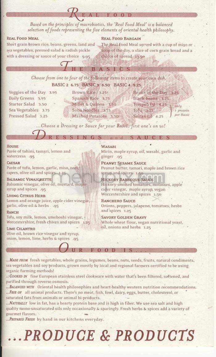 Real Food Daily - Los Angeles, CA menu_pic