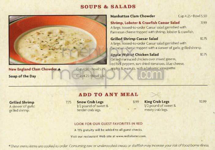 Red Lobster - Canoga Park, CA menu_pic