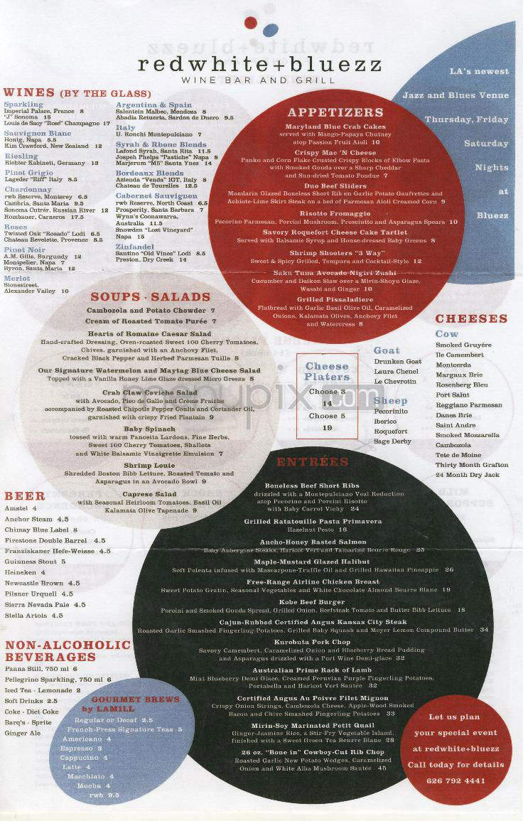redwhite+bluezz - Pasadena, CA menu_pic