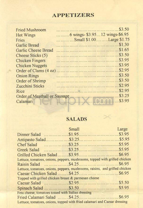 Reno's Pizzeria & Restaurant - Studio City, CA menu_pic