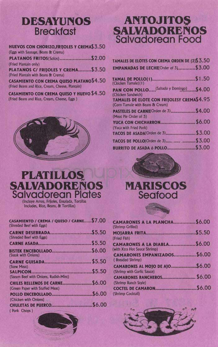 Rincon Salvadoreno - Los Angeles, CA menu_pic