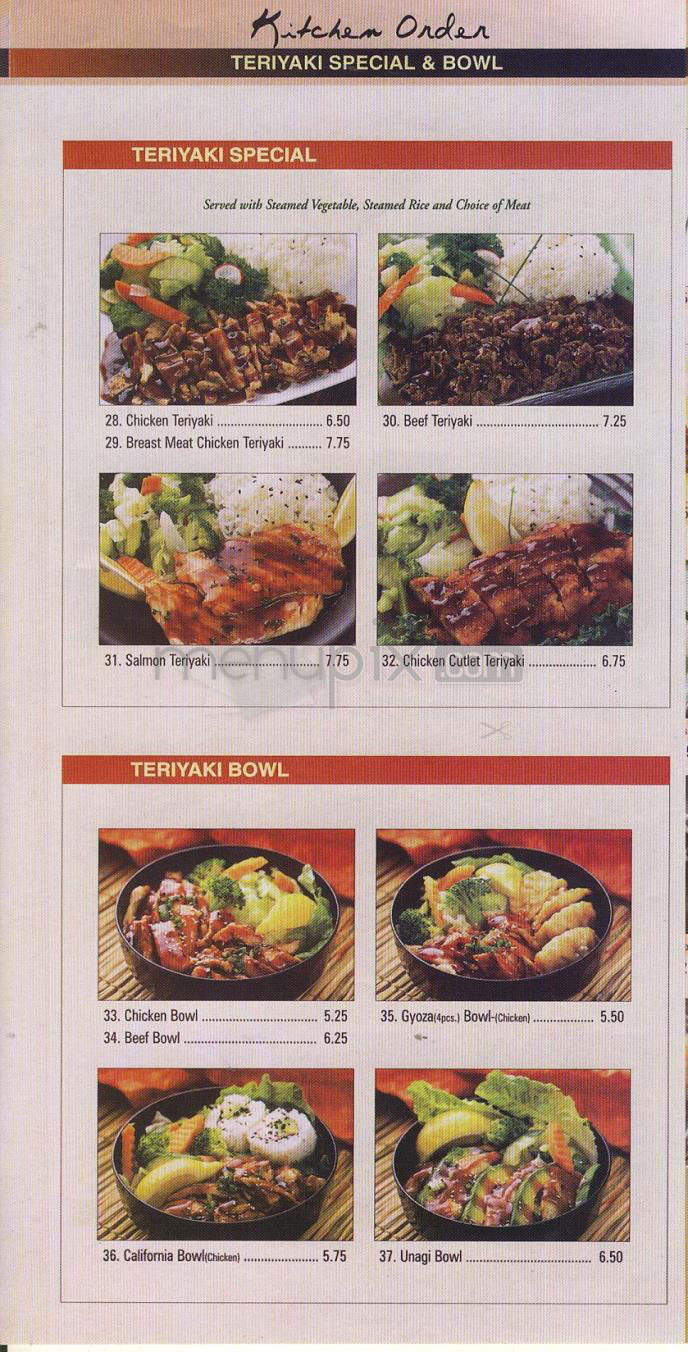 Rainbow Sushi & Teriyaki - Glendale, CA menu_pic