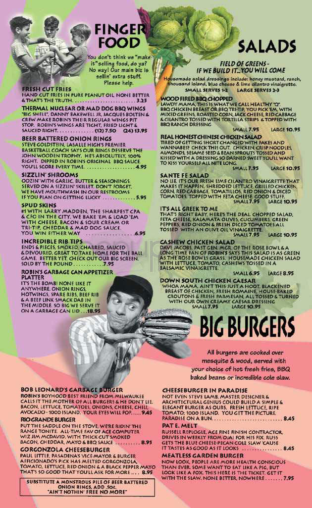 Robin's Wood Fire BBQ & Grill - Pasadena, CA menu_pic