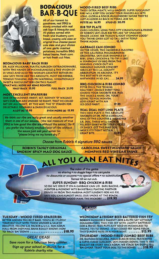 Robin's Wood Fire BBQ & Grill - Pasadena, CA menu_pic