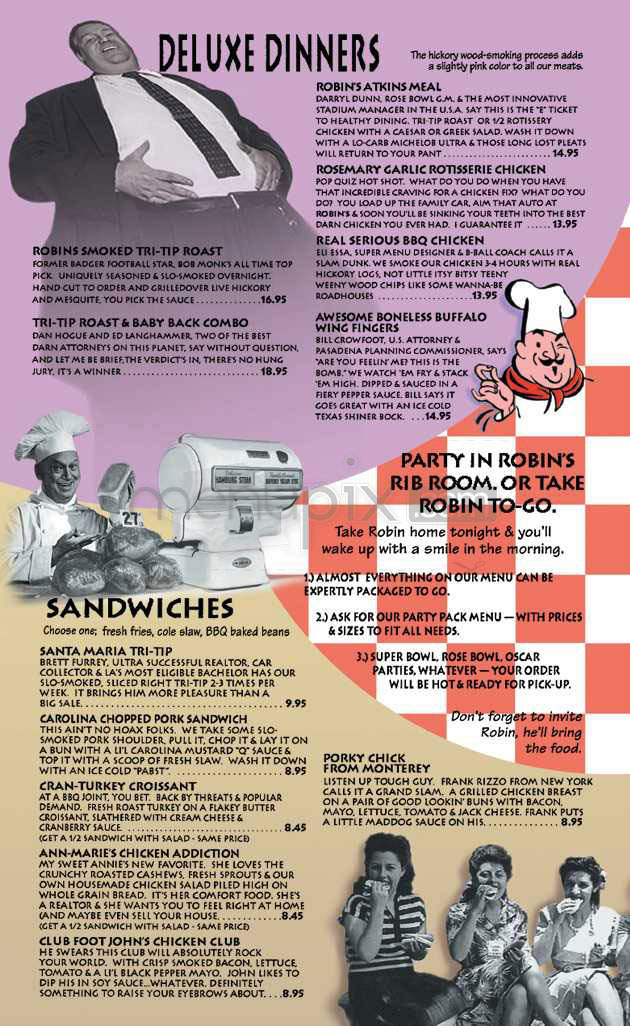 Robin's Wood Fire BBQ & Grill - Pasadena, CA menu_pic