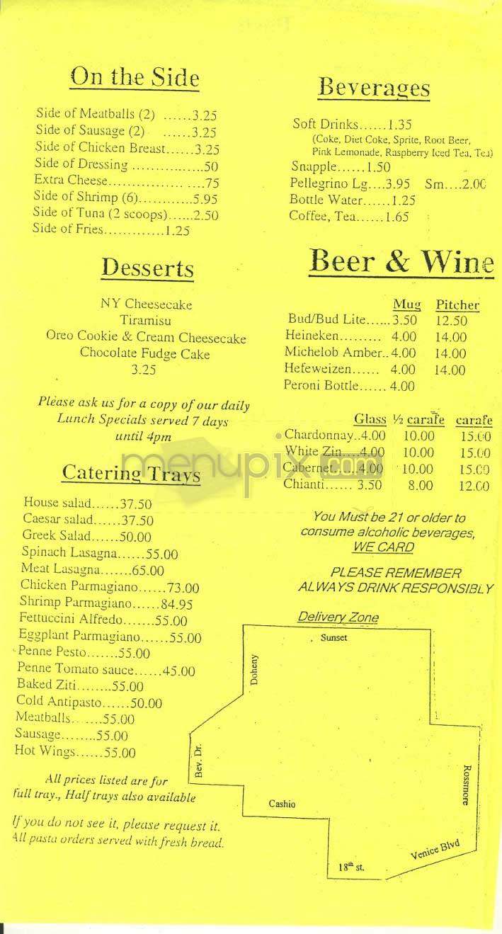 Rocco's - Los Angeles, CA menu_pic