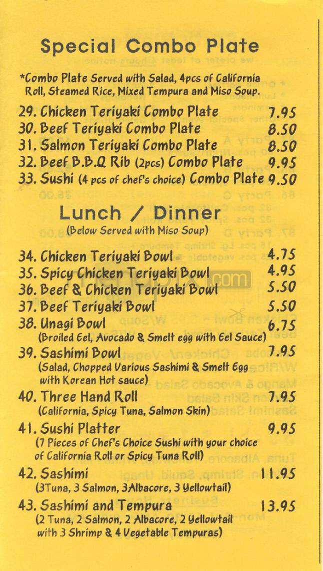 Roll 'N Sushi Cafe - Tarzana, CA menu_pic