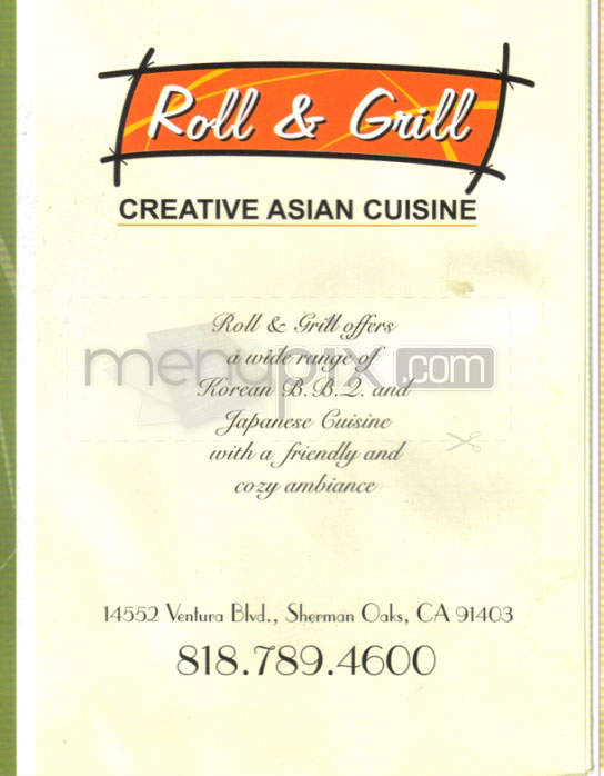 Roll & Grill - Sherman Oaks, CA menu_pic