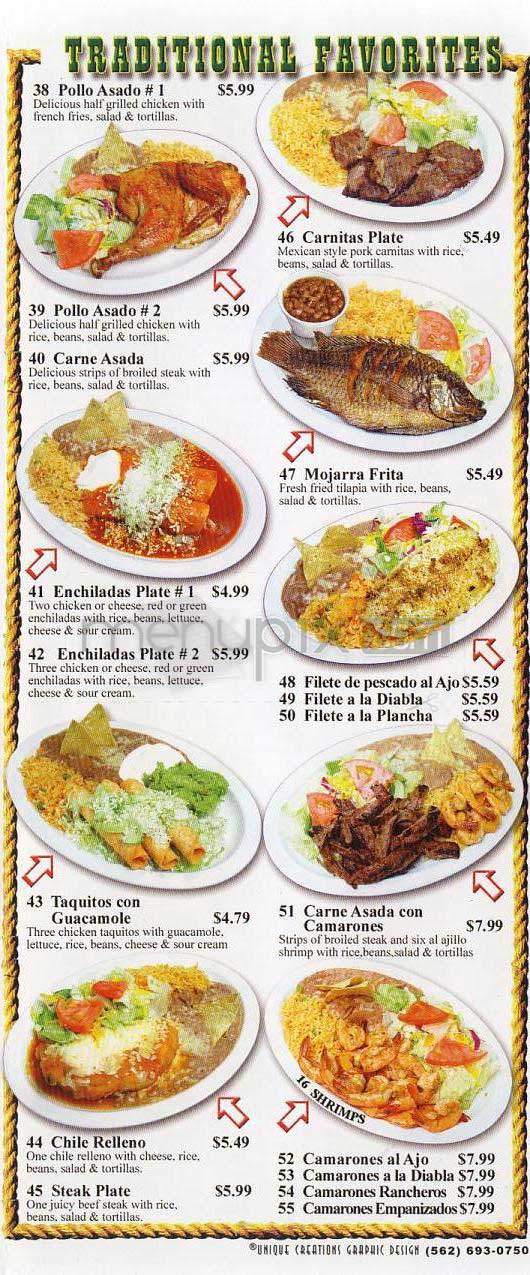 Rodeo Mexican Grill - Los Angeles, CA menu_pic