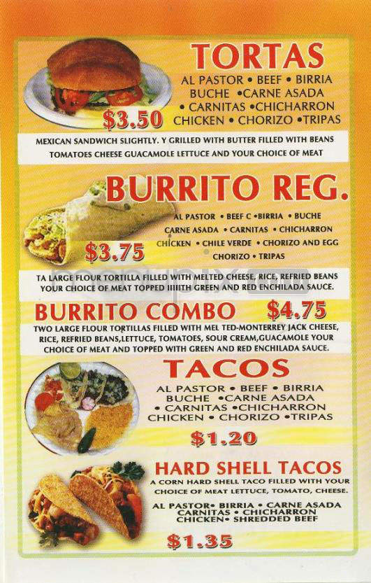 Rosarito Mexican Food - Pasadena, CA menu_pic