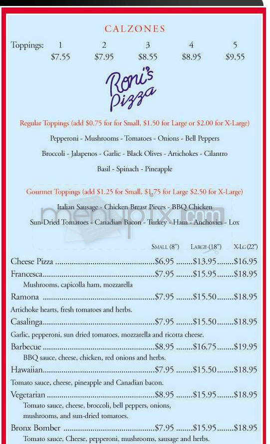 Roni's Diner - Beverly Hills, CA menu_pic