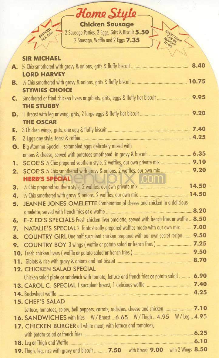 Roscoe's - Los Angeles, CA menu_pic