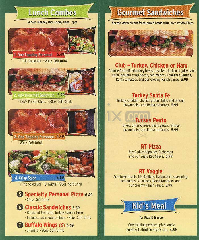 Round Table Pizza - Van Nuys, CA menu_pic