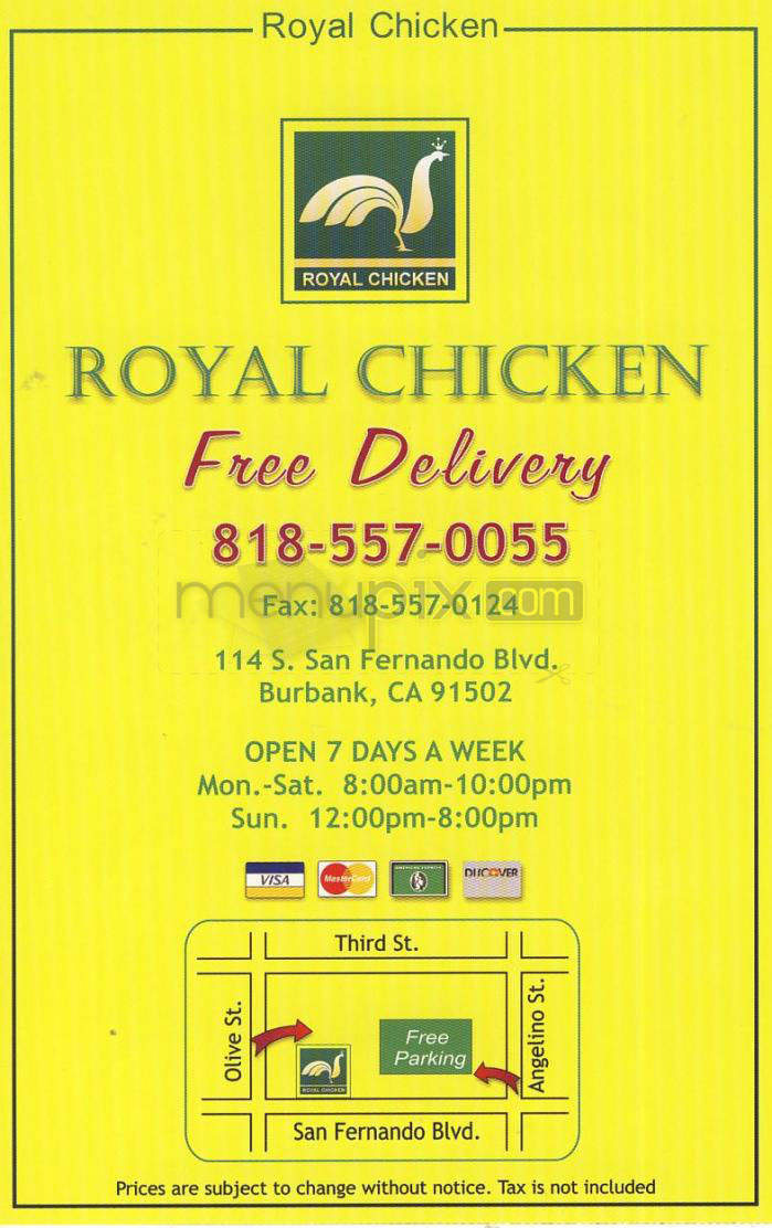 Royal Chicken - Burbank, CA menu_pic