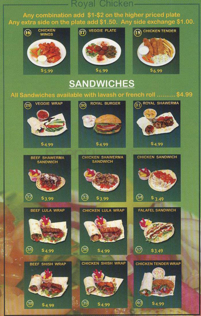 Royal Chicken - Burbank, CA menu_pic