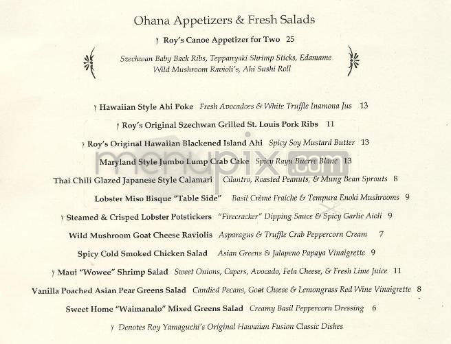 Roy Yamaguchi's - Woodland Hills, CA menu_pic