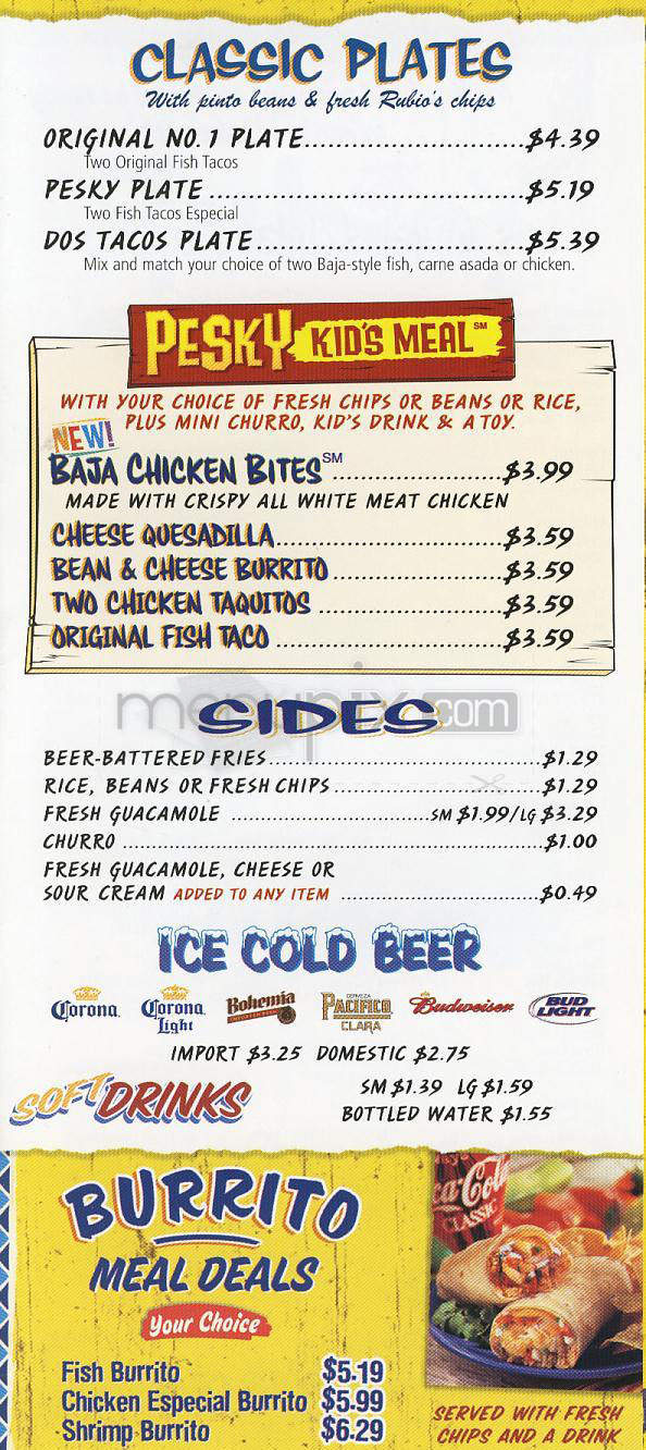 Rubio's Baja Grill - Marina Del Rey, CA menu_pic