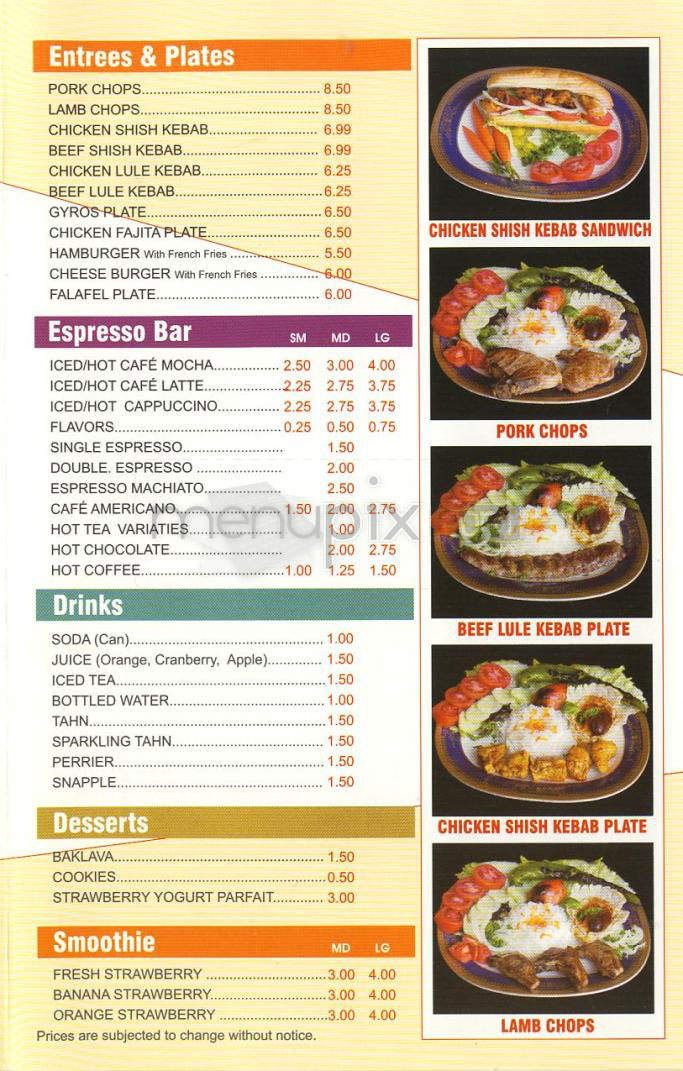 Rush Hour Cafe & Grill - Glendale, CA menu_pic