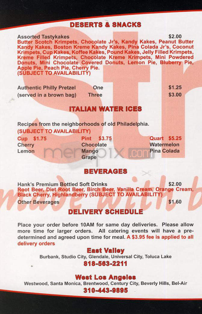 South Street Cheesesteak - Burbank, CA menu_pic