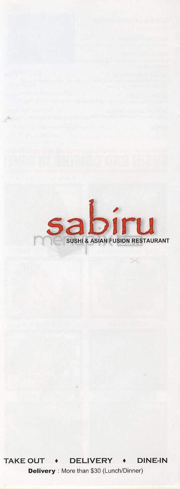 Sabiru Sushi & Asian Fusion - Los Angeles, CA menu_pic