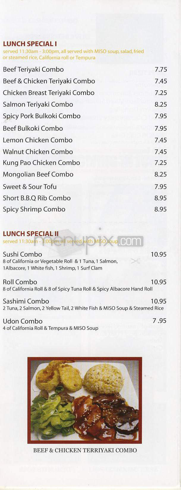 Sabiru Sushi & Asian Fusion - Los Angeles, CA menu_pic