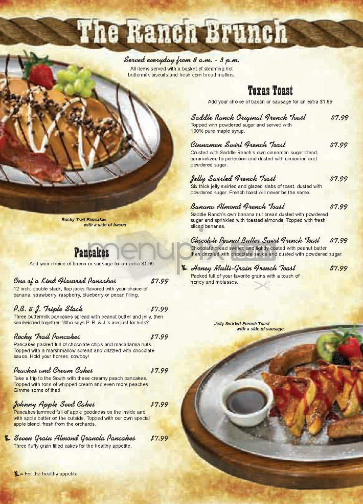 Saddle Ranch - Universal City, CA menu_pic