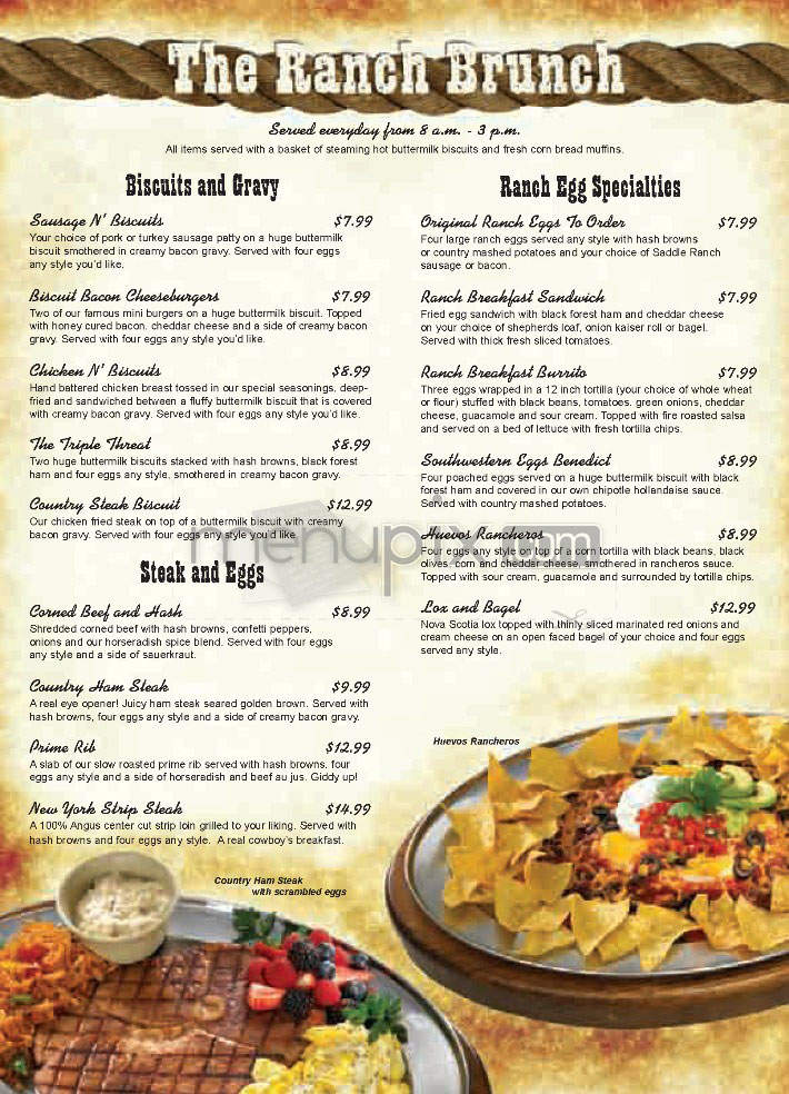 Saddle Ranch - Universal City, CA menu_pic