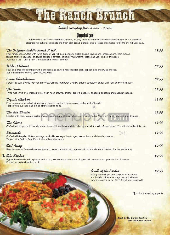 Saddle Ranch - Universal City, CA menu_pic