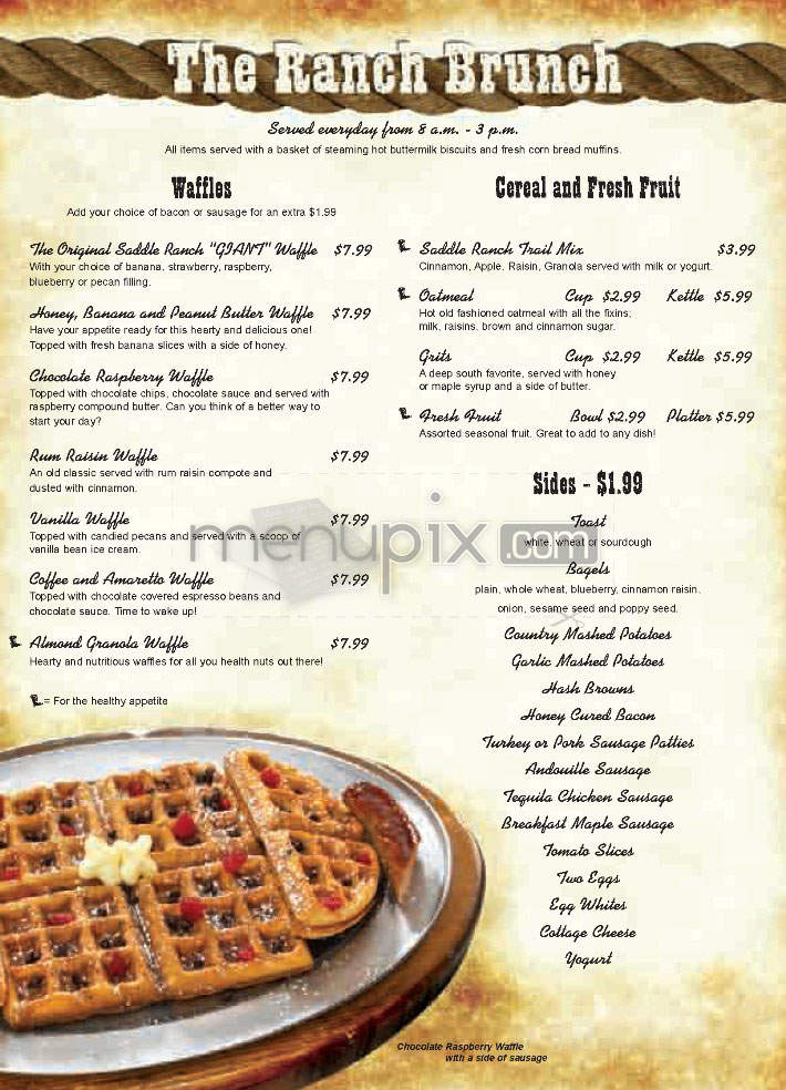 Saddle Ranch - Universal City, CA menu_pic