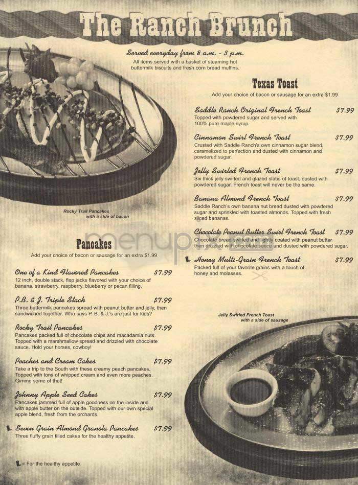Saddle Ranch Chop House - West Hollywood, CA menu_pic