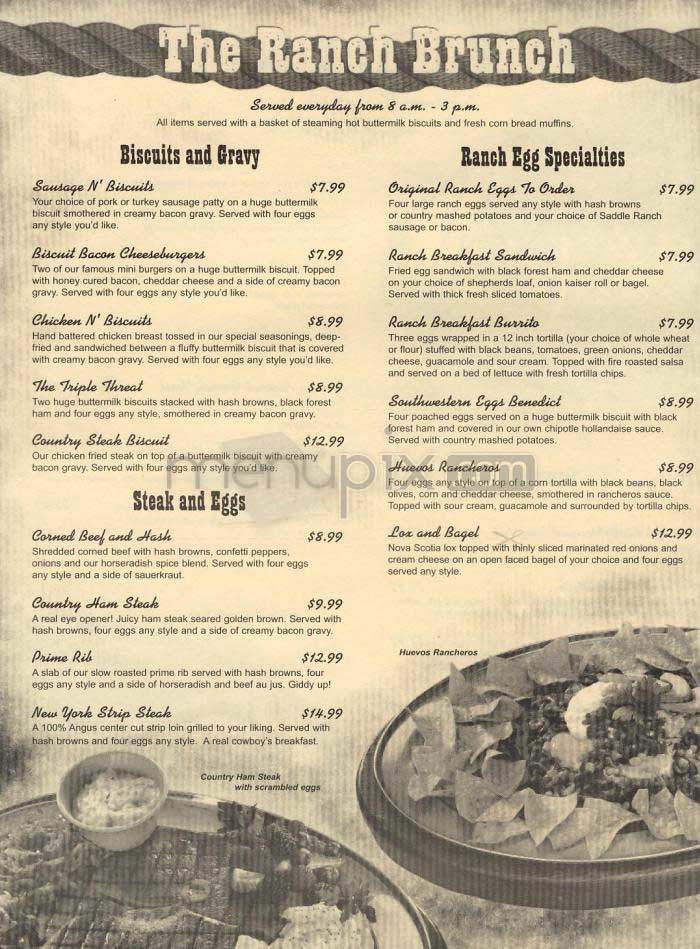 Saddle Ranch Chop House - West Hollywood, CA menu_pic