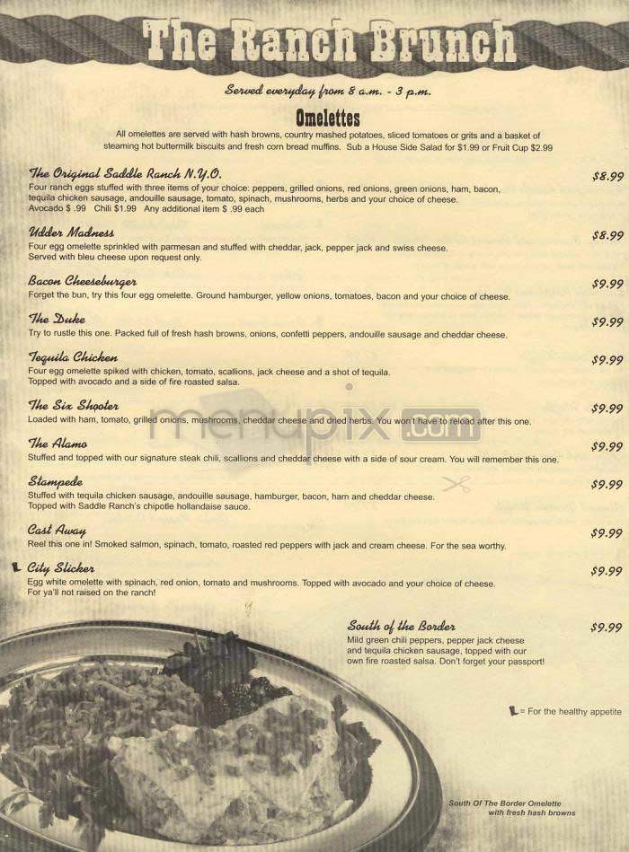 Saddle Ranch Chop House - West Hollywood, CA menu_pic