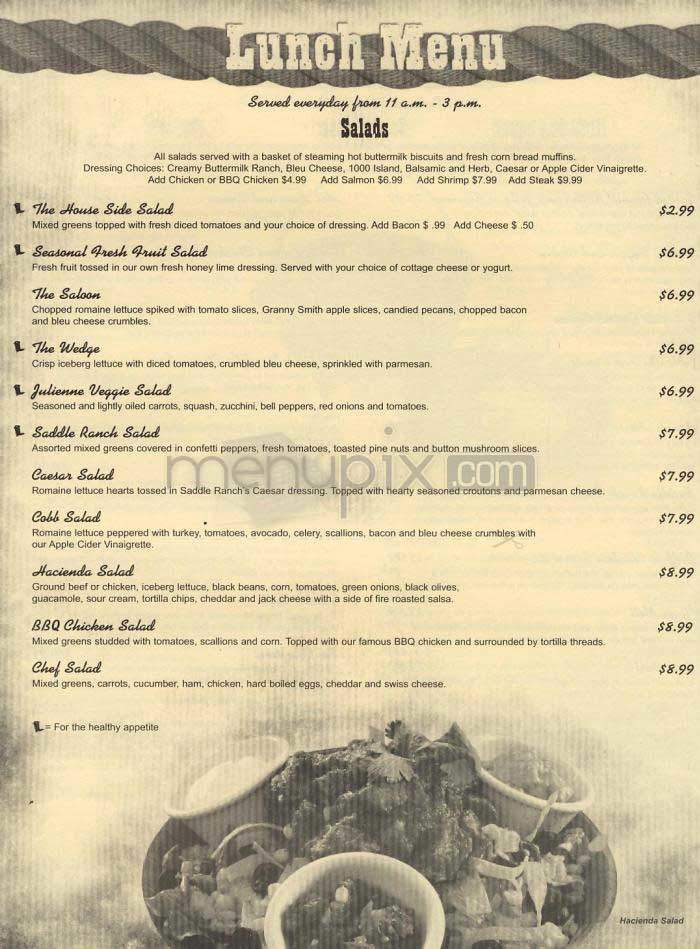 Saddle Ranch Chop House - West Hollywood, CA menu_pic