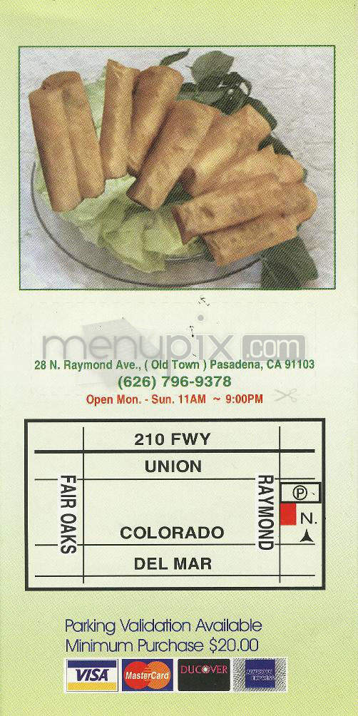 Saigon Noodle Restaurant - Pasadena, CA menu_pic