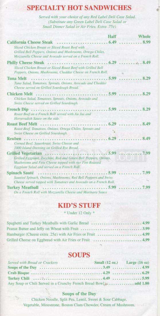 Salads Galore - Encino, CA menu_pic
