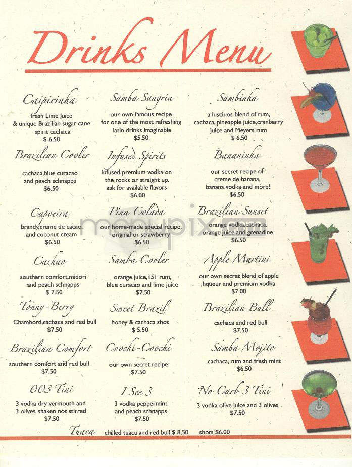 Samba Brazilian Steak House - Redondo Beach, CA menu_pic