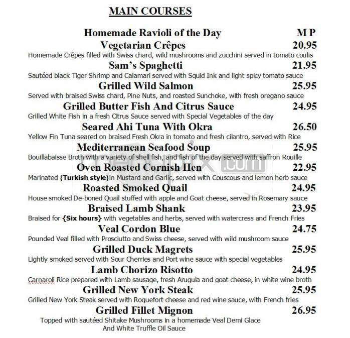 Sam's by the Beach - Santa Monica, CA menu_pic