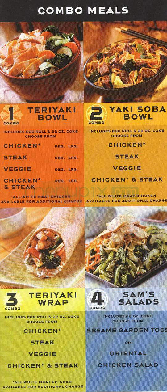 Samurai Sam's Teriyaki Grill - Manhattan Beach, CA menu_pic