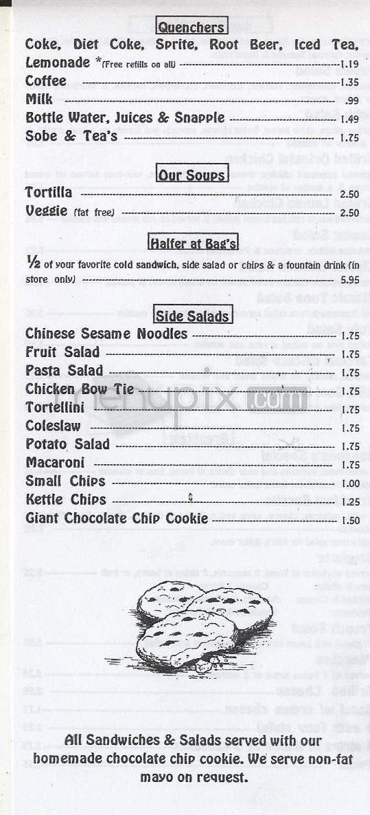 Sandbag's Gourmet Sandwiches - Glendale, CA menu_pic