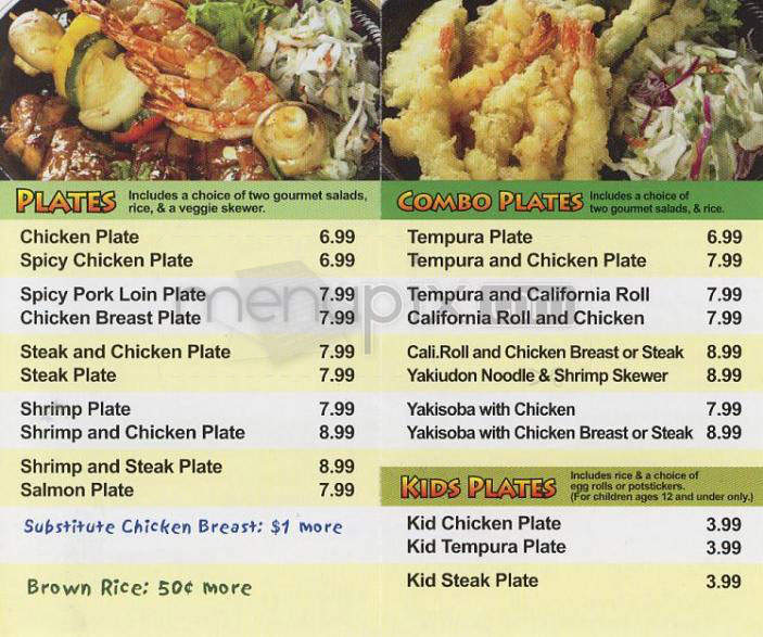 SanSai - Los Angeles, CA menu_pic