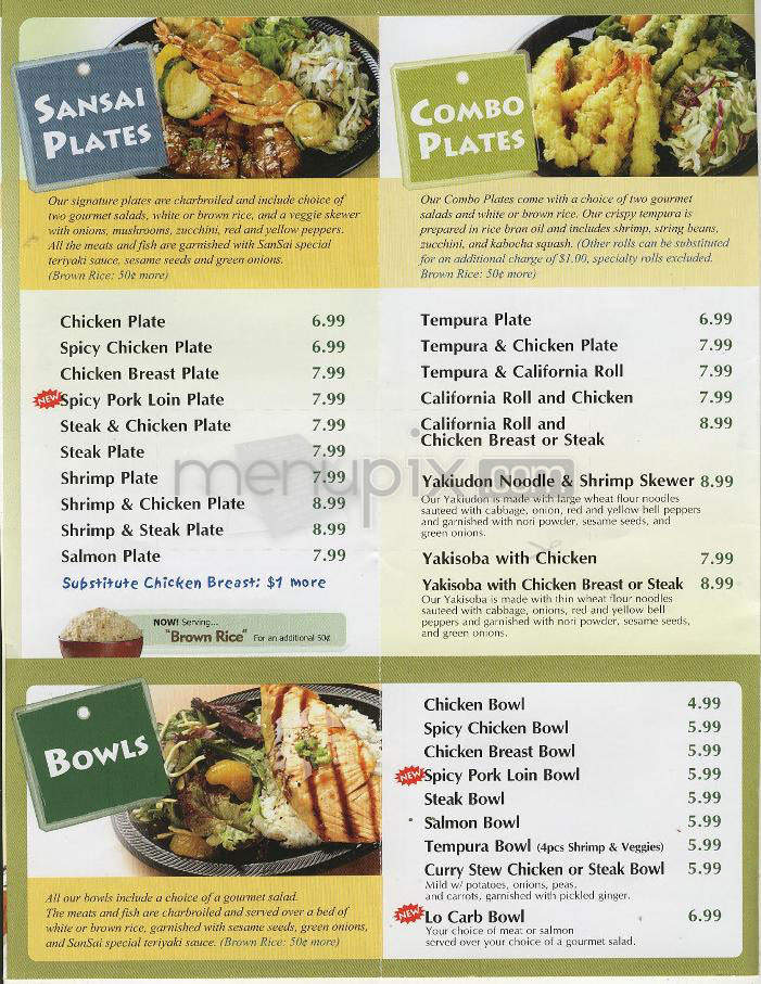 SanSai - Los Angeles, CA menu_pic