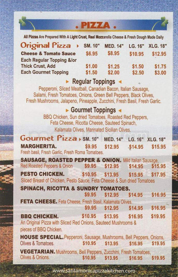 Santa Monica Pizza Kitchen - Santa Monica, CA menu_pic